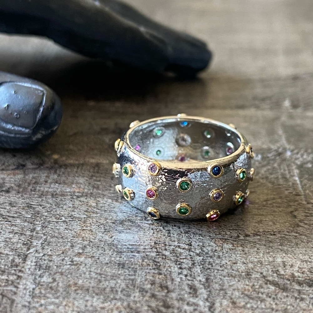 NEW Silver & Gemstone Cocktail Ring - Picture 6 of 10